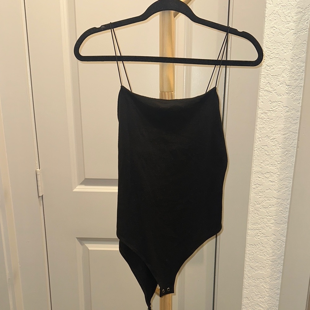 wild fable Black Spaghetti Strap Bodysuit